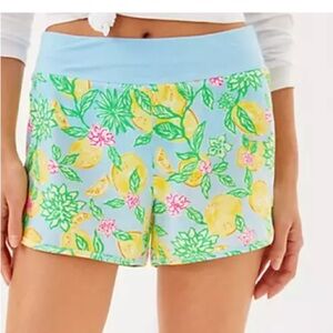 Lilly Pulitzer luxletic bicci short UPS 50+ bluette make lemonade size large NWT